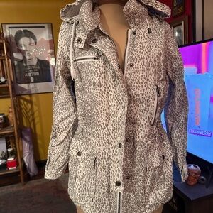 Joie Beige and Light Gray Leopard-Print Utility Jacket